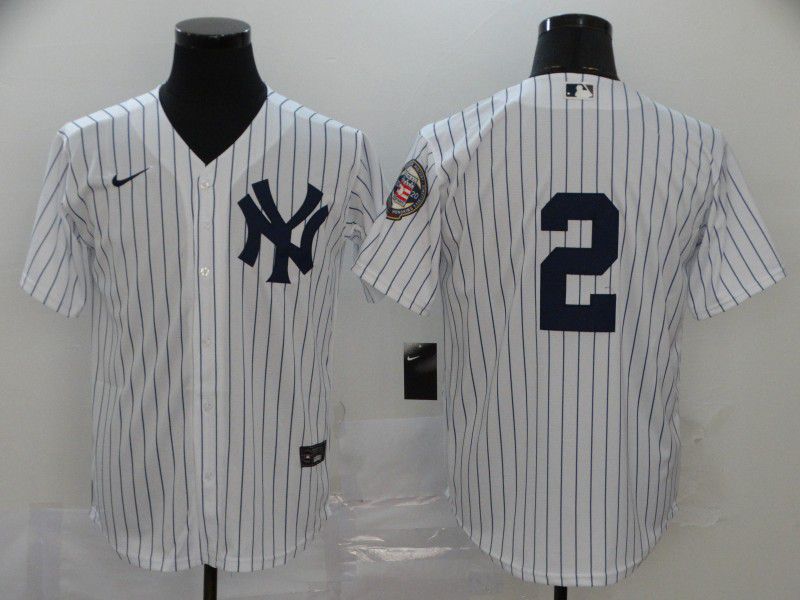 Men New York Yankees 2 No name White Nike Game MLB Jerseys